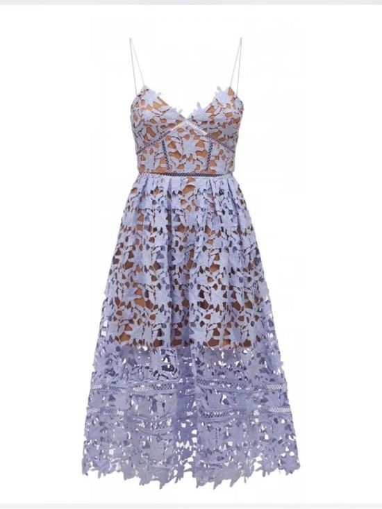Self-Portrait Dresses & Skirts - Self portrait blue lace midi azalea dress